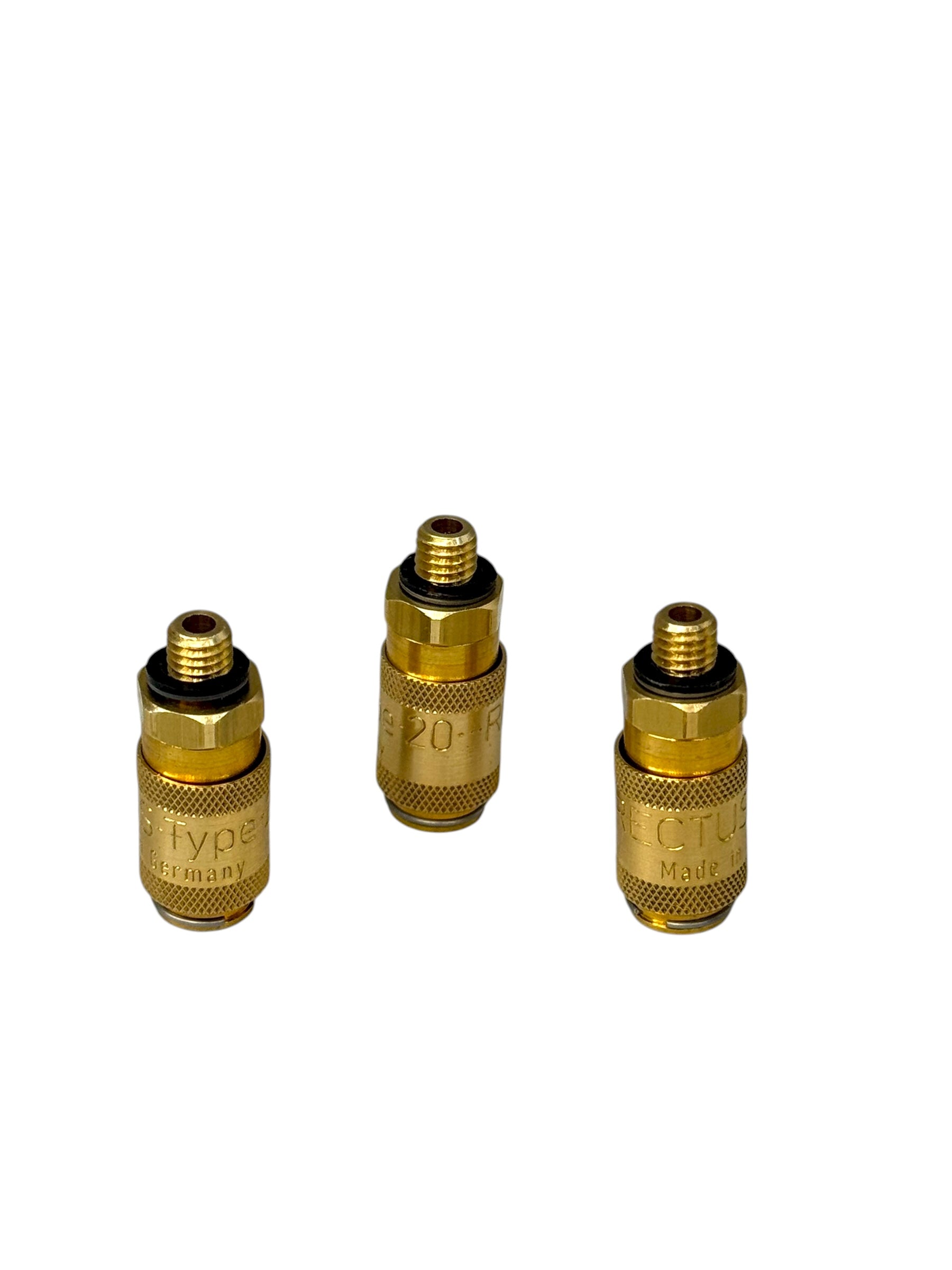 3x Rectus Type 20 Schnellkupplung Stecker Messing 1/8” Außengewinde