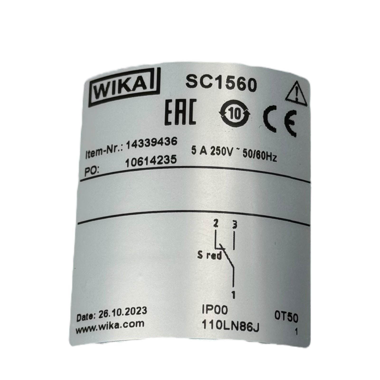 WIKA SC1560 Temperaturregler Thermostat 0–100°C 5A 250V Fühler