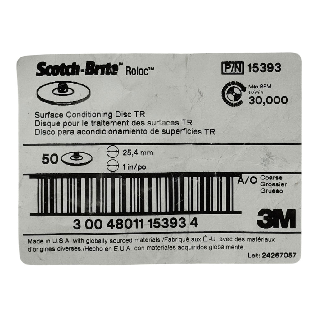 50x 3M Scotch-Brite Roloc 15393 Vliesscheiben 25,4mm A/O Coarse Schleifscheiben