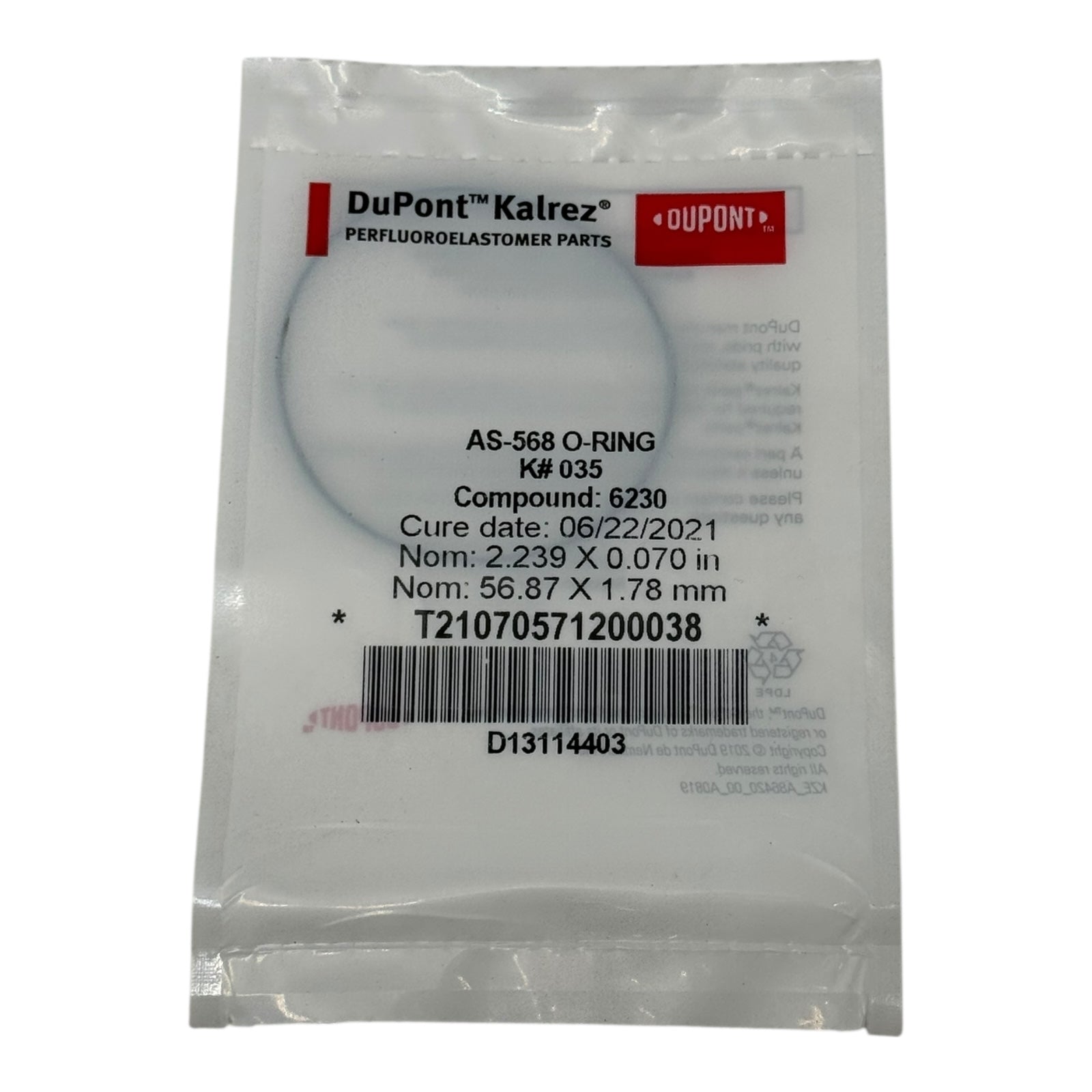 DuPont Kalrez O-Ring K035 035 6230 Compound 56.87x1.78 mm FFKM Dichtung