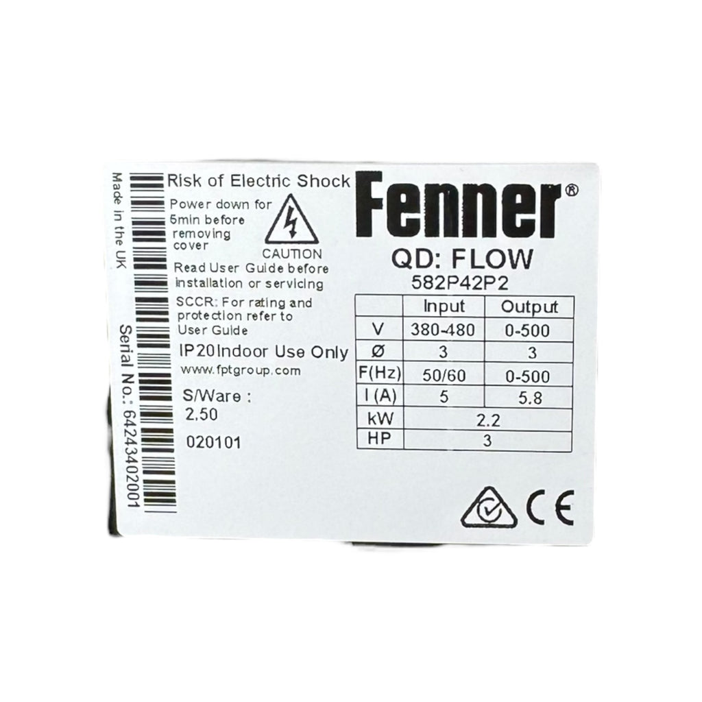 Fenner QD:Flow 582P42P2 Frequenzumrichter 2,2kW 380-480V IP20 3PH S/W2.50 UNUSED