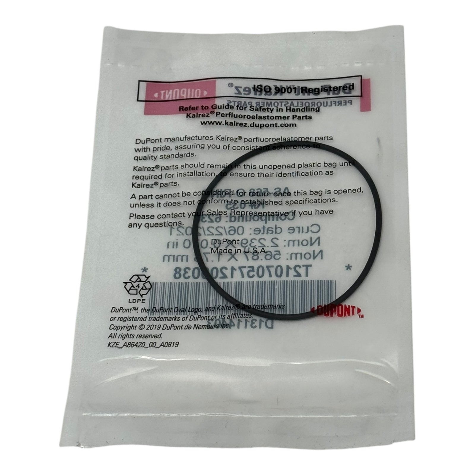 DuPont Kalrez O-Ring K035 035 6230 Compound 56.87x1.78 mm FFKM Dichtung