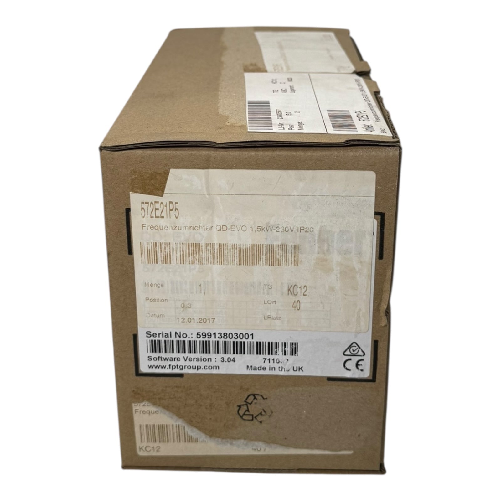 Fenner QD:EVO 57E21P5 Frequenzumrichter 7,0A 1,5kW 200-240V 7A IP20 3PH UNUSED