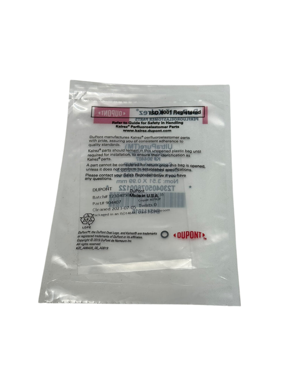 DuPont Kalrez 904407 O-Ring 3,51×0,99 mm 4079UP UltraPure Perfluorelastomer
