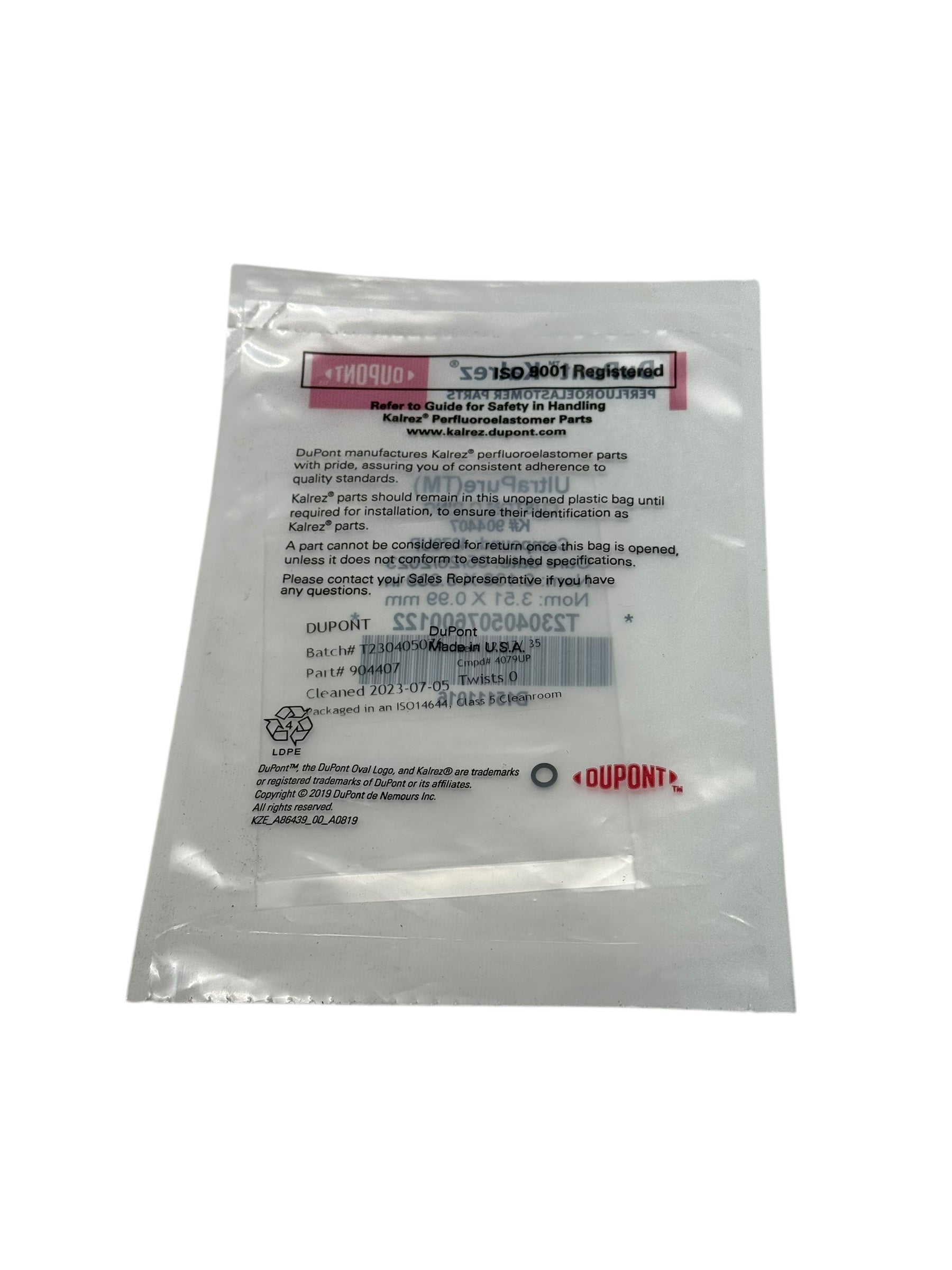 DuPont Kalrez 904407 O-Ring 3,51×0,99 mm 4079UP UltraPure Perfluorelastomer