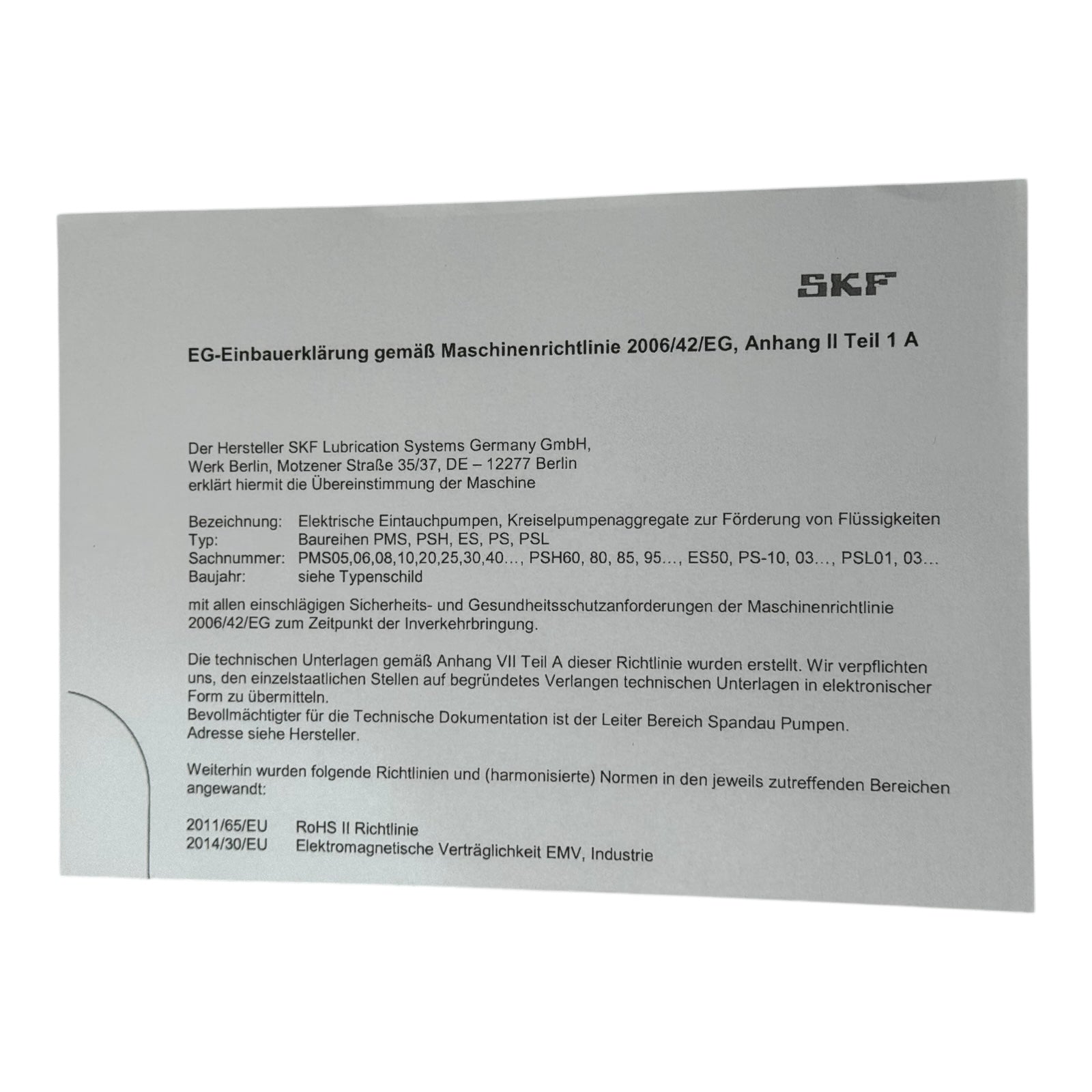 Spandau Pumpen PS-0102GBSS20K05BA Kreiselpumpe 2,2kW 400V SKF Kühlmittelpumpe