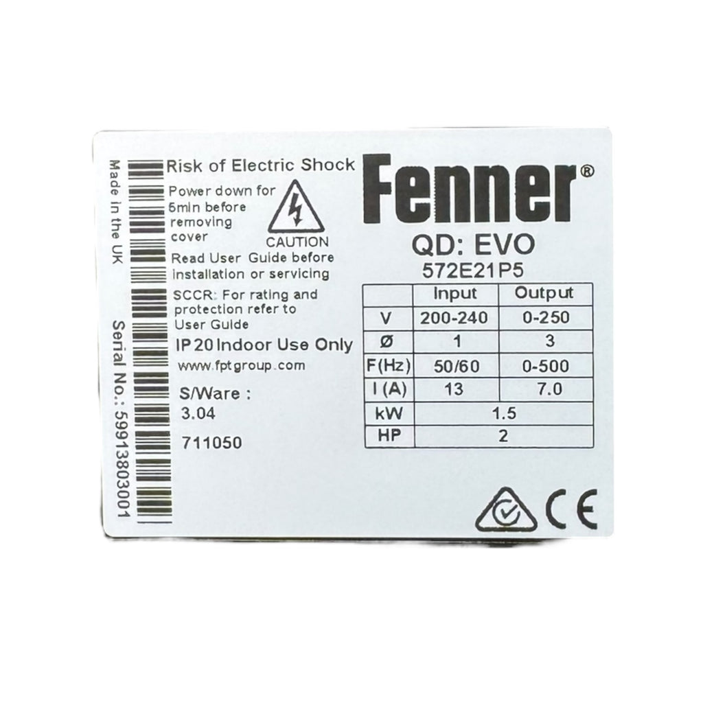 Fenner QD:EVO 57E21P5 Frequenzumrichter 7,0A 1,5kW 200-240V 7A IP20 3PH UNUSED