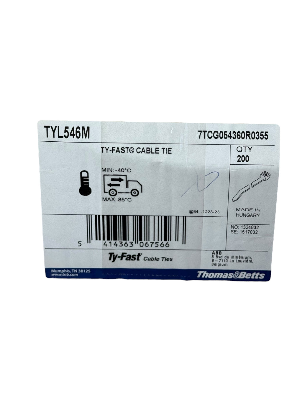 ABB Thomas Betts Ty-Fast TYL546M Kabelbinder 200 Stück Nylon