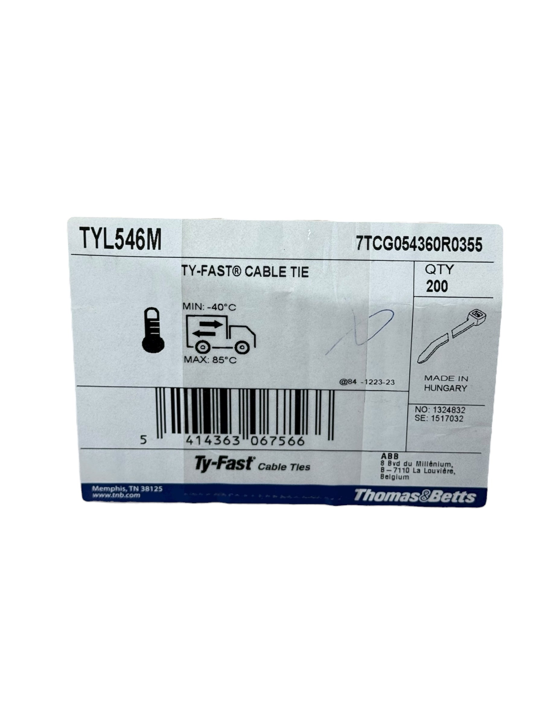 ABB Thomas Betts Ty-Fast TYL546M Kabelbinder 200 Stück Nylon