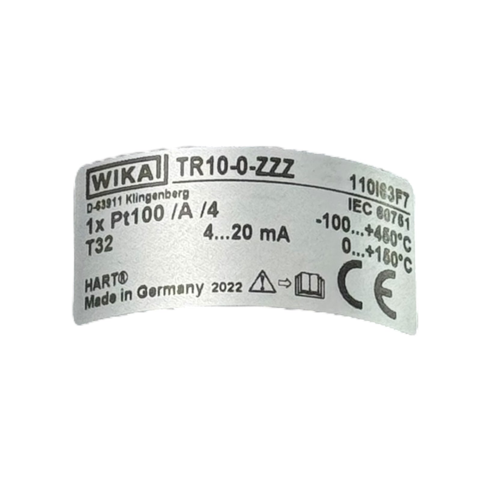 WIKA TR10 Widerstandsthermometer Pt100 1/2”NPT -100…+450°C HART Transmitter