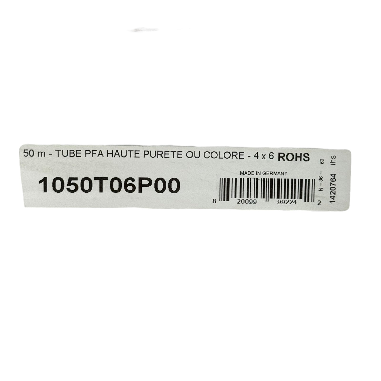 Parker Legris 1050T06P00 PFA Schlauch 6x4 mm 50 m natur Hochrein ROHS