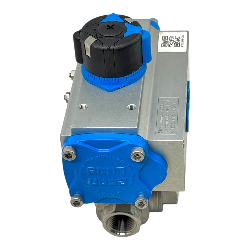 Econ Fig.7902 Pneumatikaktor Double Acting mit 3-Wege Kugelhahn DN15 1/2” CF8M