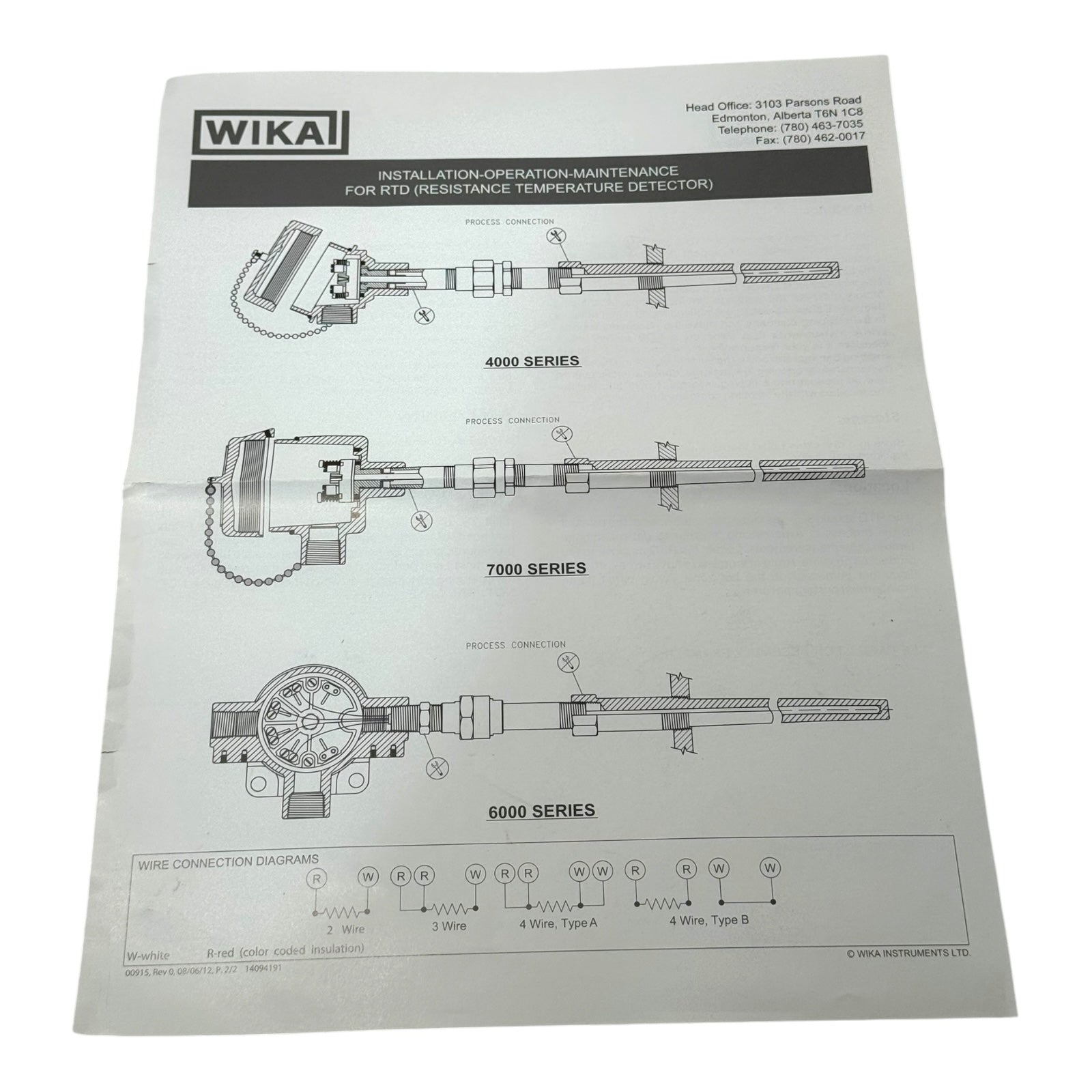 WIKA TR10 Widerstandsthermometer Pt100 1/2”NPT -100…+450°C HART Transmitter