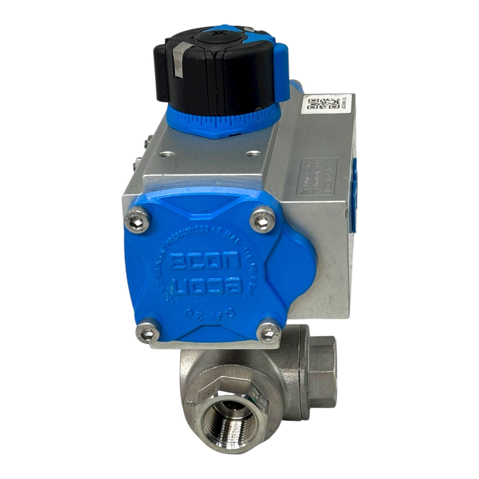 Econ Fig.7902 Pneumatikaktor Double Acting mit 3-Wege Kugelhahn DN15 1/2” CF8M