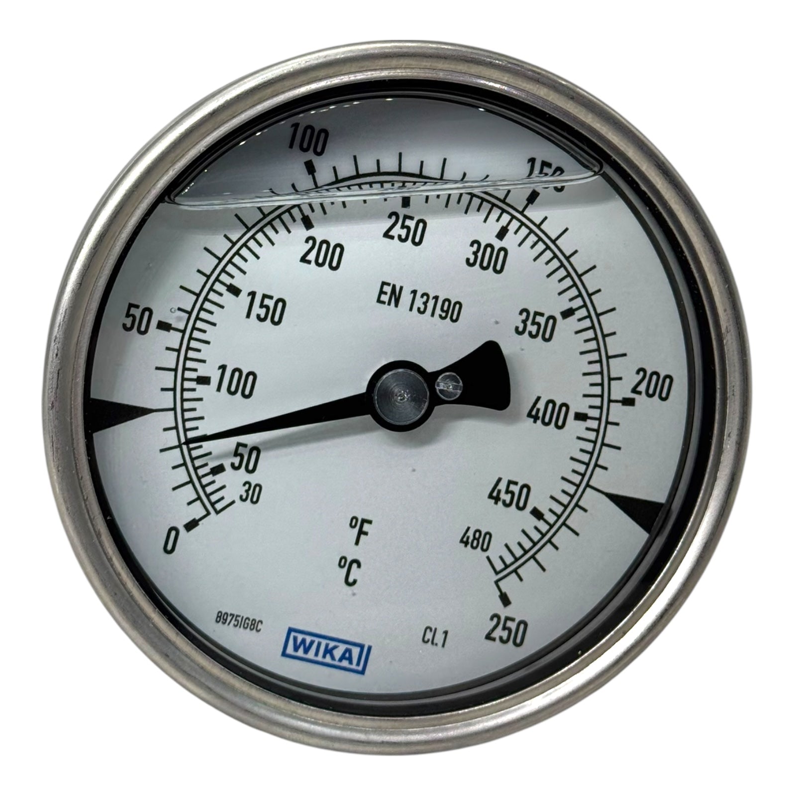 WIKA Bimetallthermometer S5550/5 NG100 0–250°C L=130mm Ø6mm Edelstahl