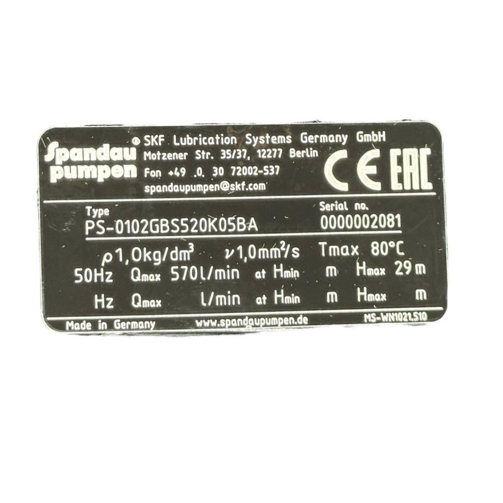 Spandau Pumpen PS-0102GBSS20K05BA Kreiselpumpe 2,2kW 400V SKF Kühlmittelpumpe