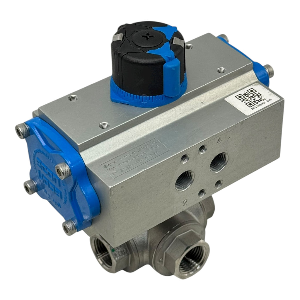 Econ Fig.7902 Pneumatikaktor Double Acting mit 3-Wege Kugelhahn DN15 1/2” CF8M