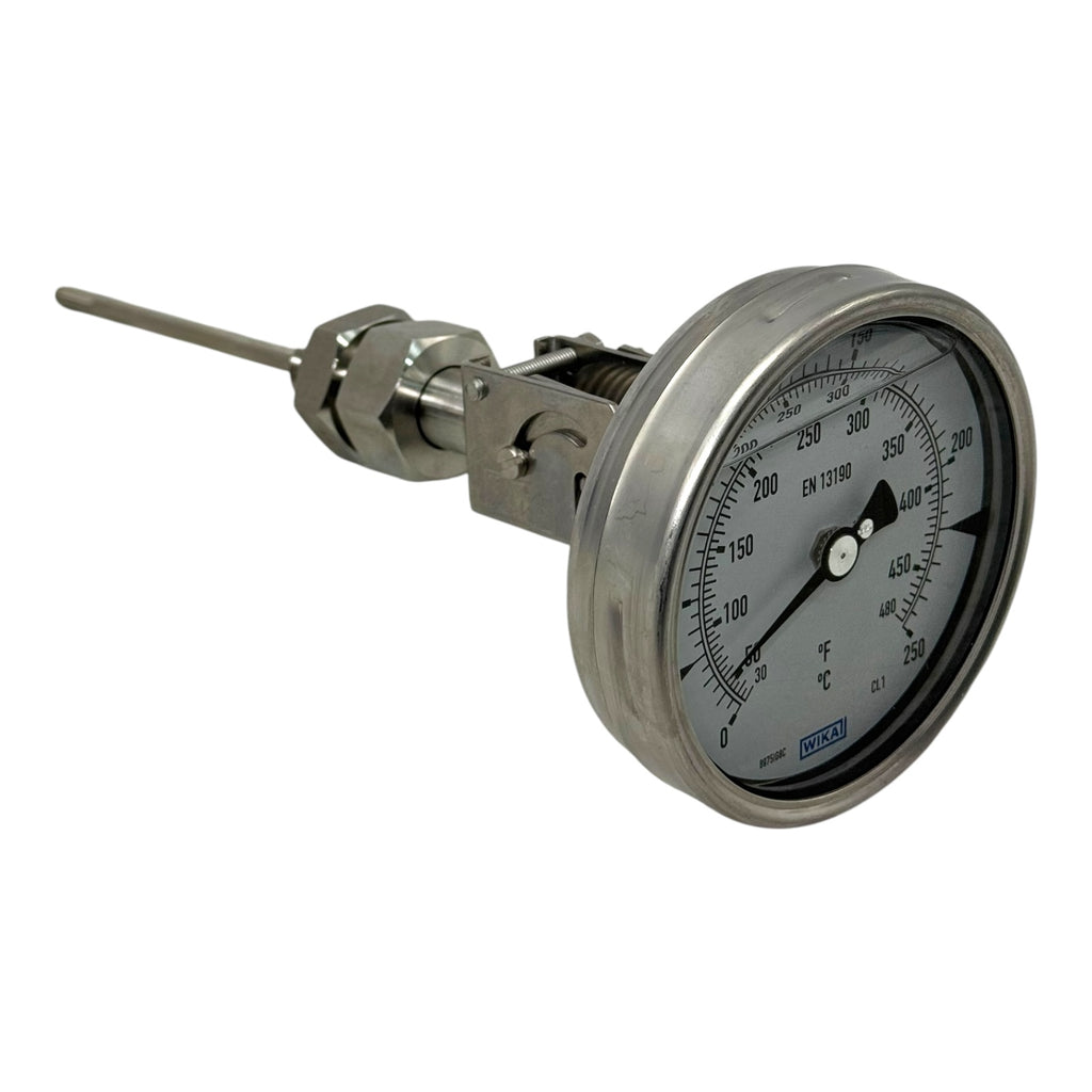 WIKA Bimetallthermometer S5550/5 NG100 0–250°C L=130mm Ø6mm Edelstahl