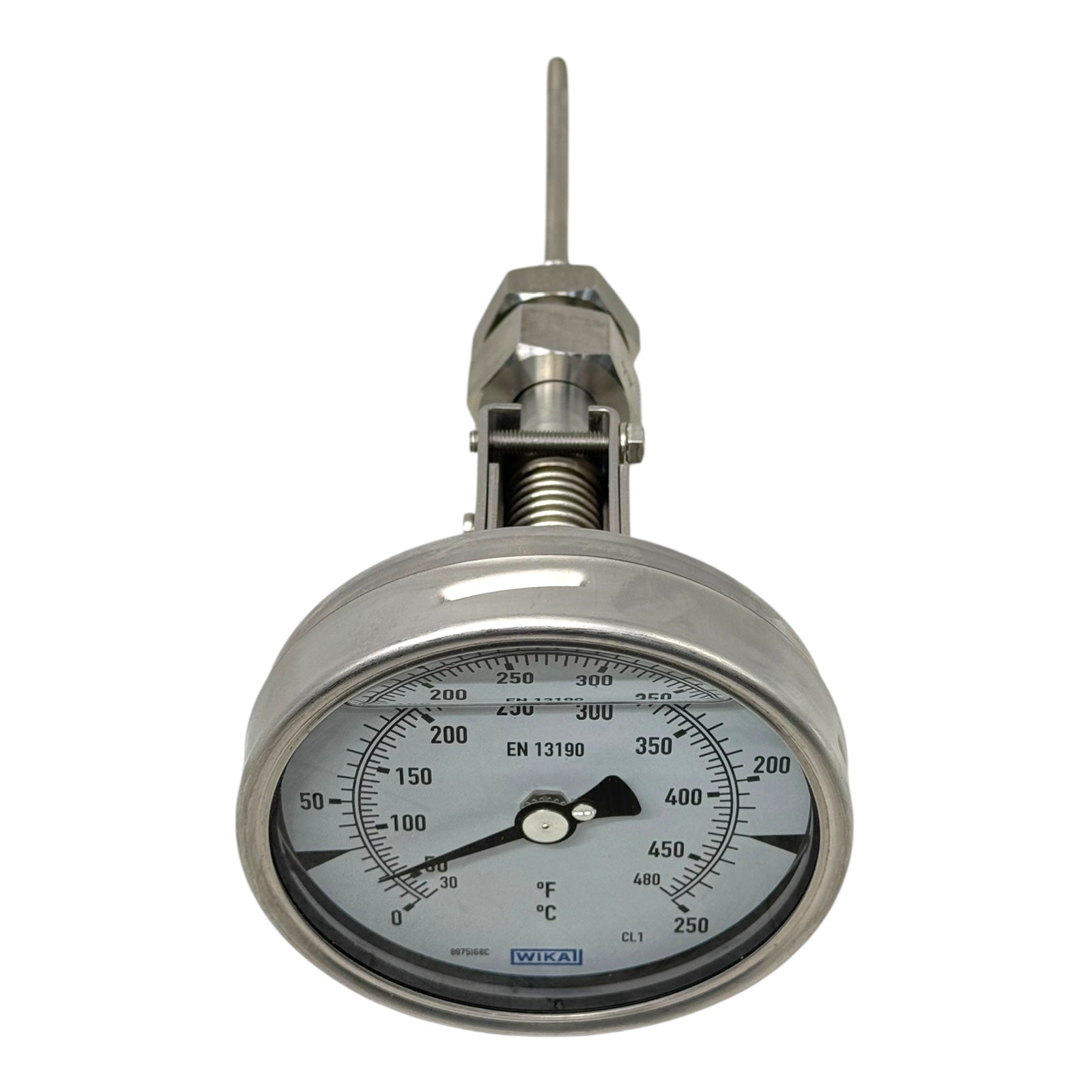 WIKA Bimetallthermometer S5550/5 NG100 0–250°C L=130mm Ø6mm Edelstahl