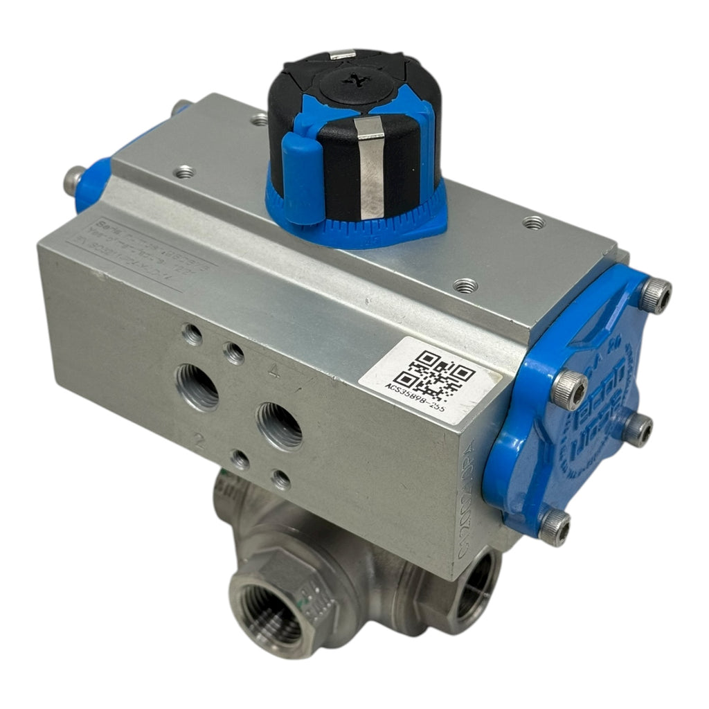 Econ Fig.7902 Pneumatikaktor Double Acting mit 3-Wege Kugelhahn DN15 1/2” CF8M