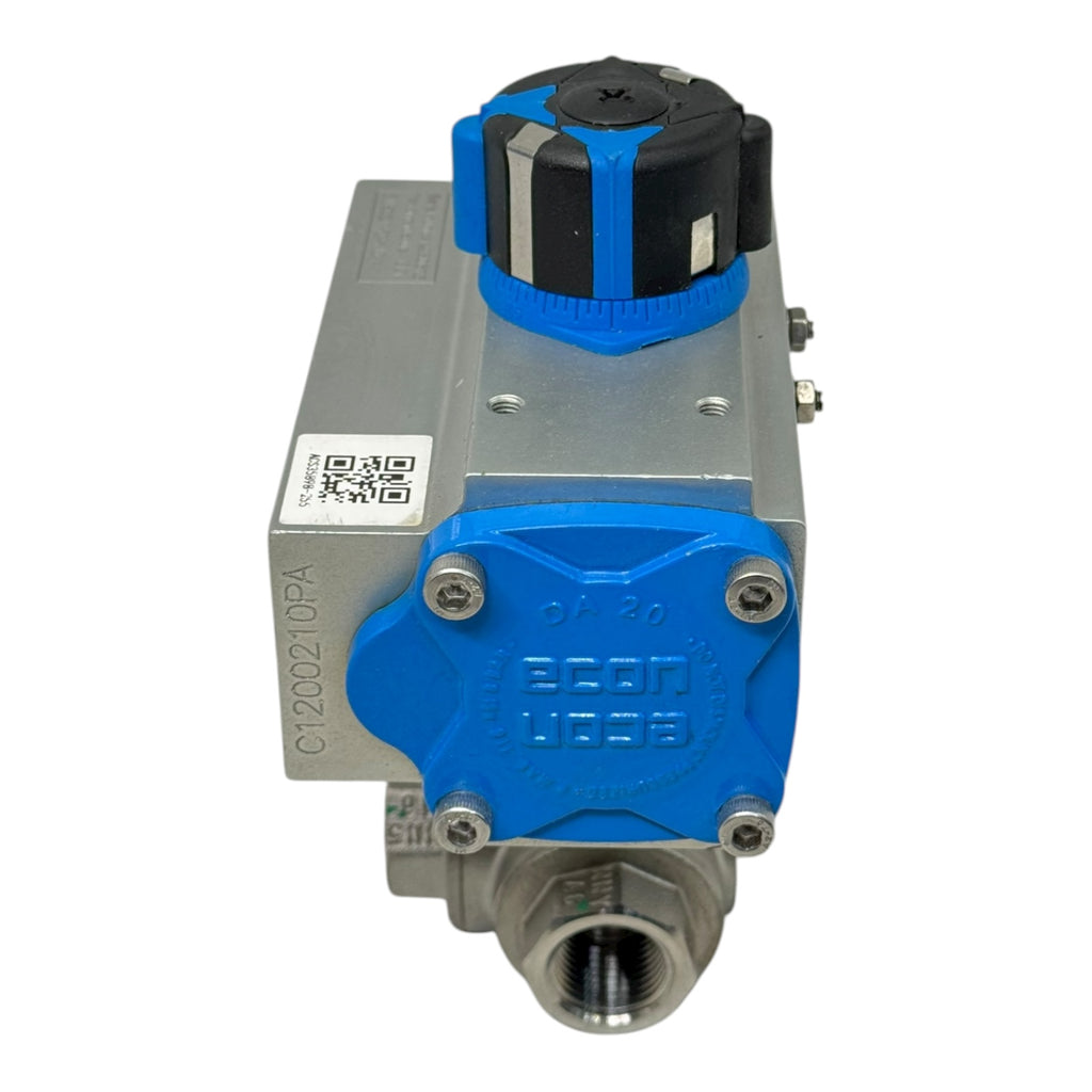 Econ Fig.7902 Pneumatikaktor Double Acting mit 3-Wege Kugelhahn DN15 1/2” CF8M