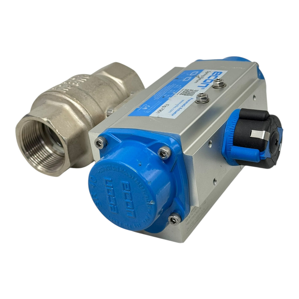 Econ Fig.7901 Pneumatikaktor Spring Return mit Kugelhahn DN40 PN25 MSS58