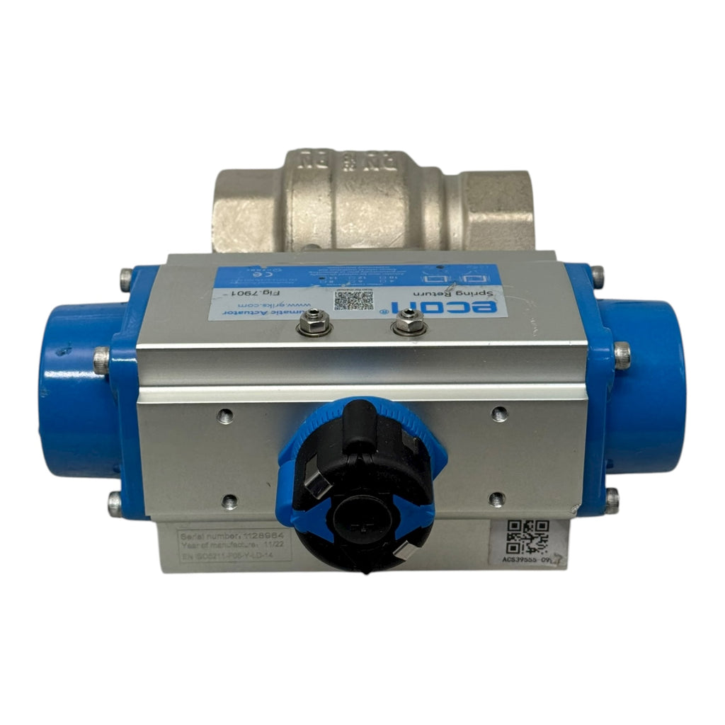 Econ Fig.7901 Pneumatikaktor Spring Return mit Kugelhahn DN40 PN25 MSS58
