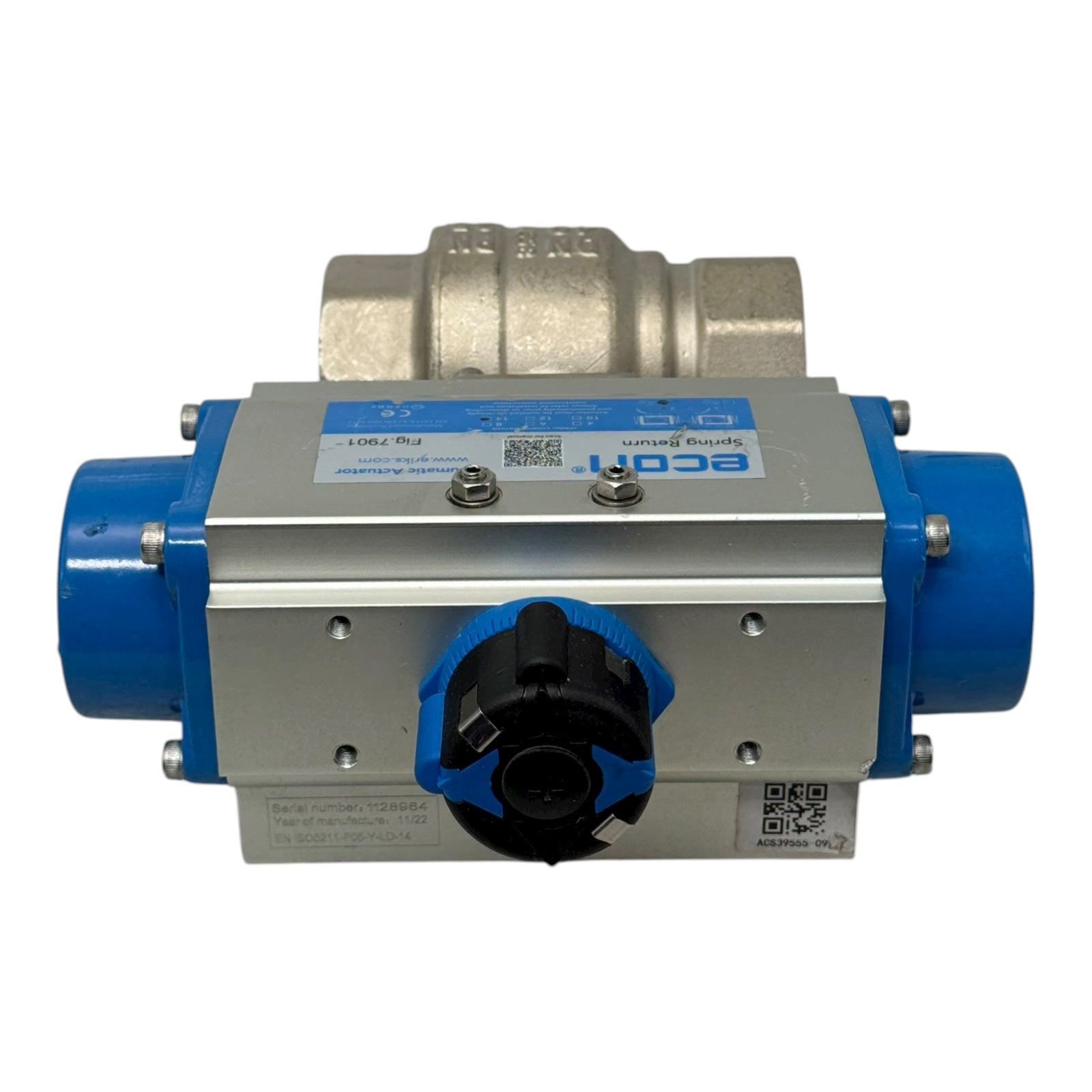 Econ Fig.7901 Pneumatikaktor Spring Return mit Kugelhahn DN40 PN25 MSS58