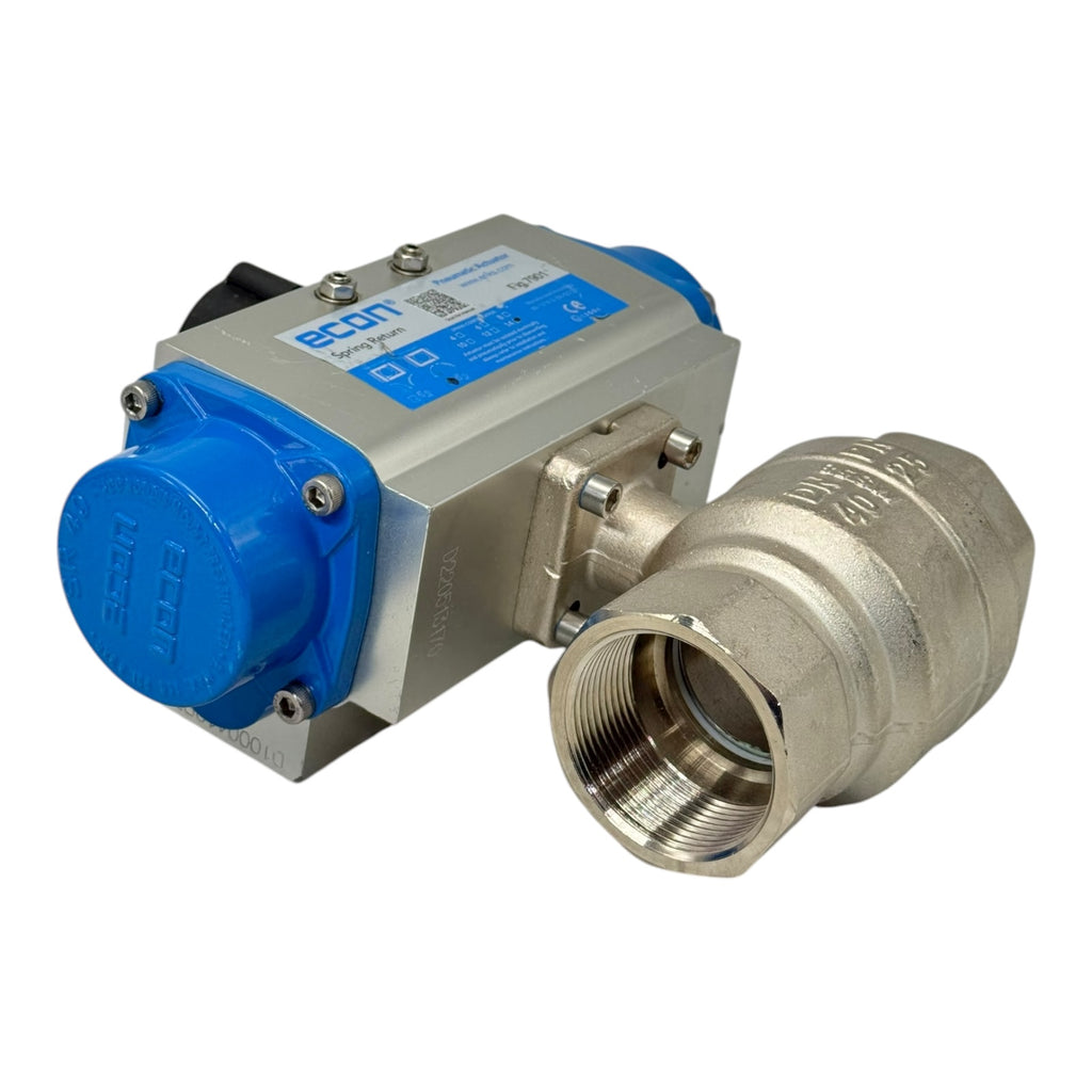 Econ Fig.7901 Pneumatikaktor Spring Return mit Kugelhahn DN40 PN25 MSS58