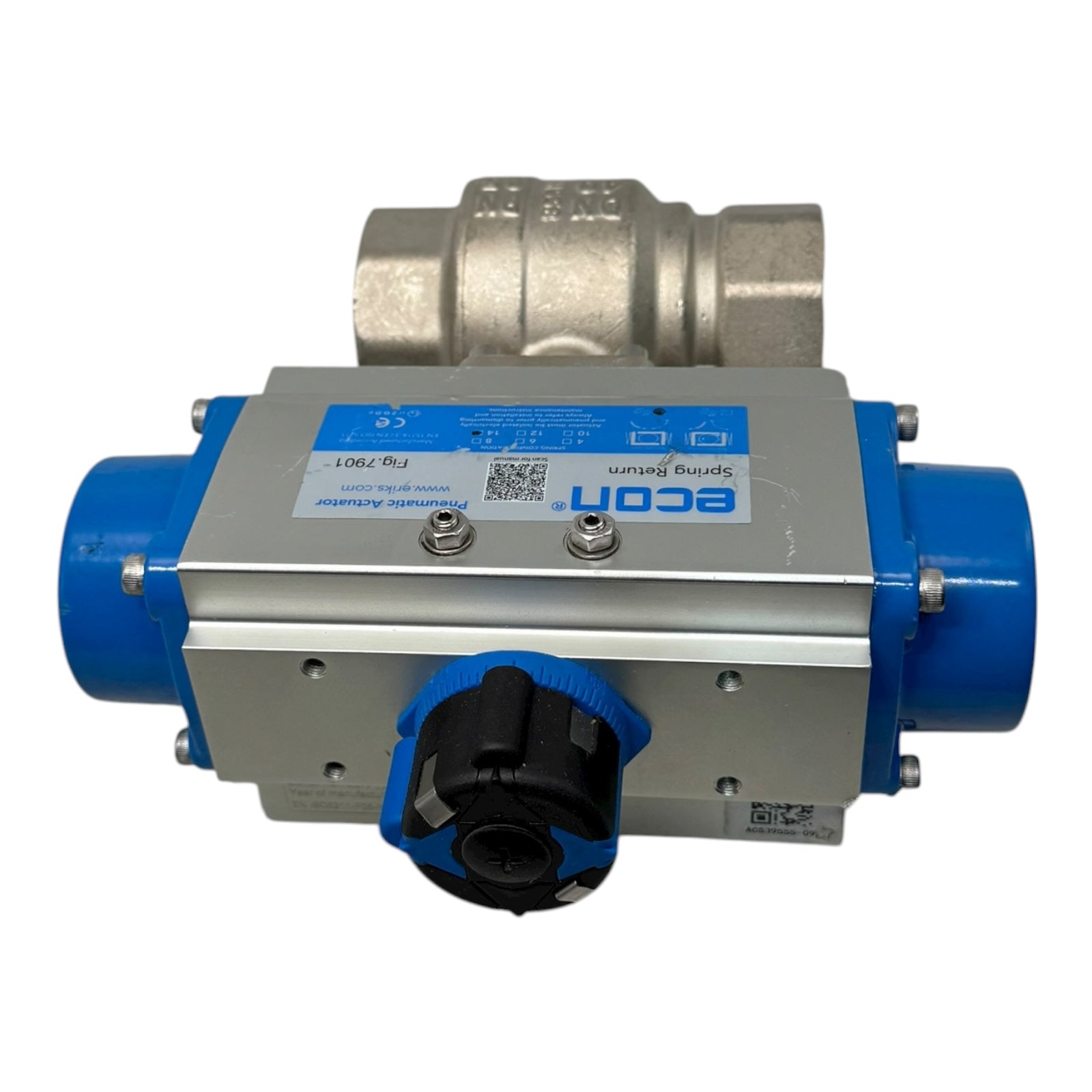 Econ Fig.7901 Pneumatikaktor Spring Return mit Kugelhahn DN40 PN25 MSS58