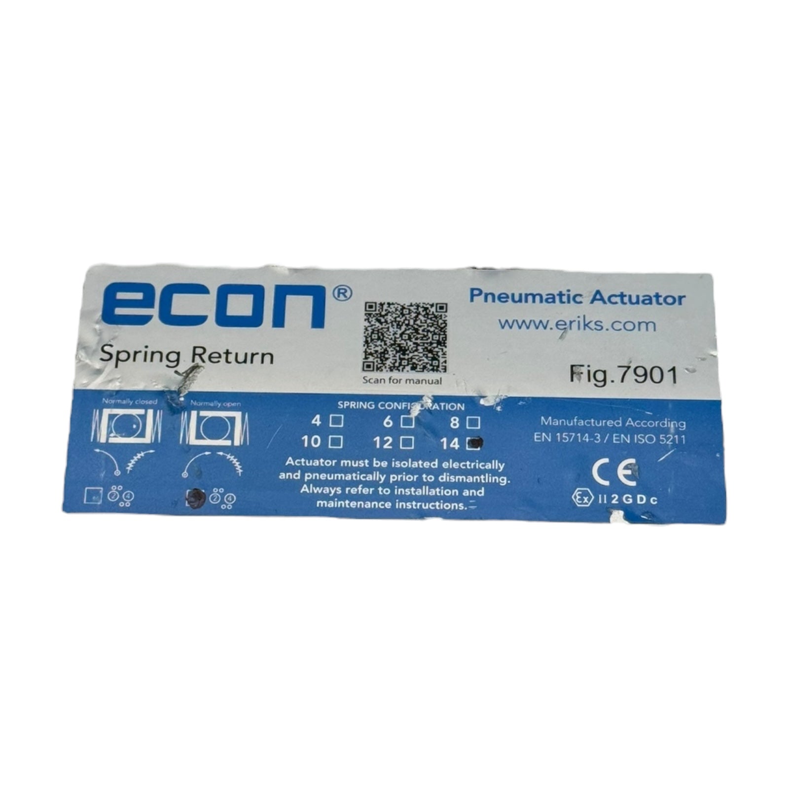 Econ Fig.7901 Pneumatikaktor Spring Return mit Kugelhahn DN40 PN25 MSS58