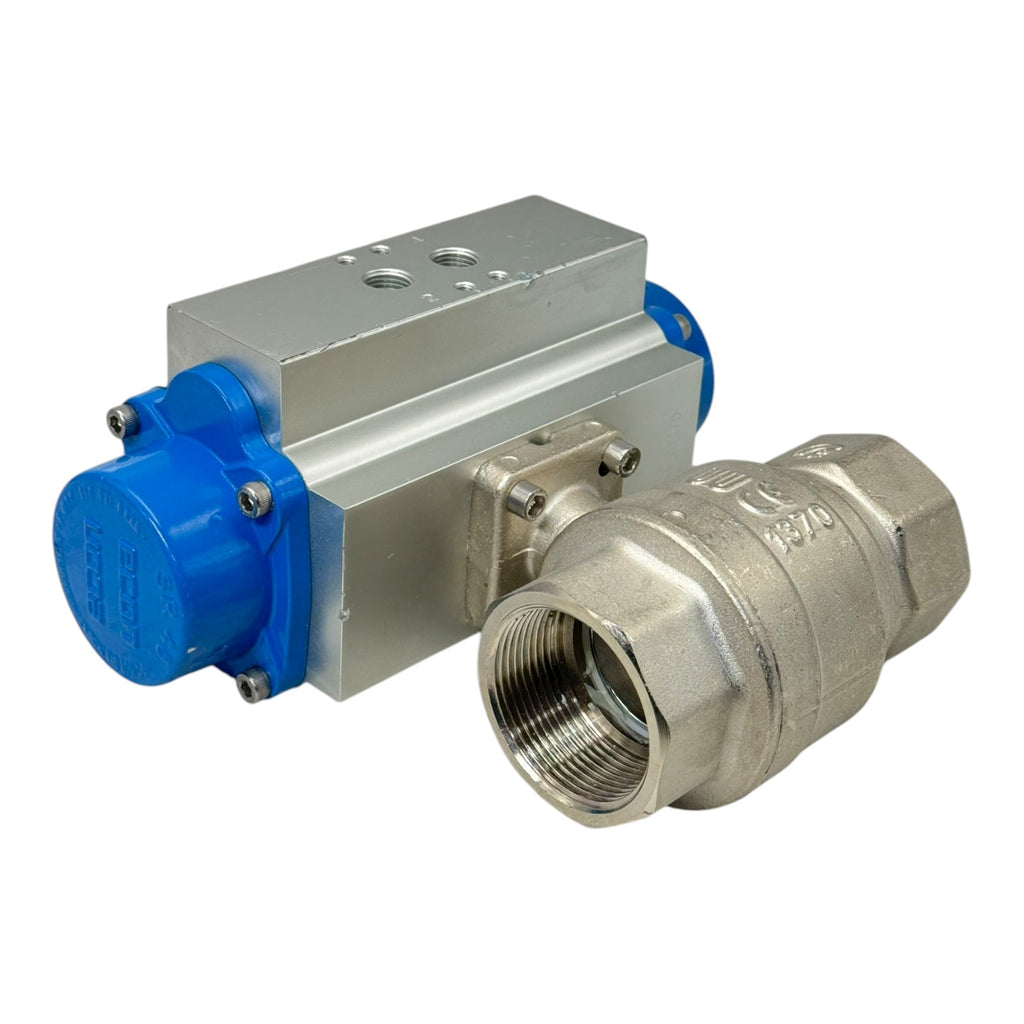 Econ Fig.7901 Pneumatikaktor Spring Return mit Kugelhahn DN40 PN25 MSS58