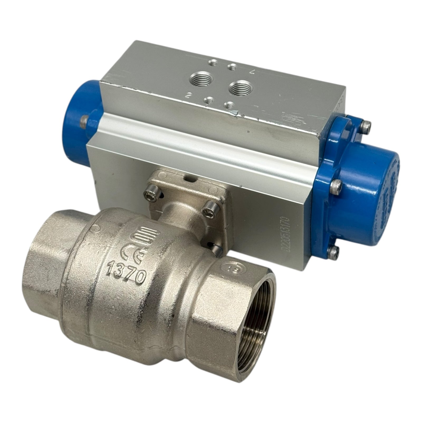 Econ Fig.7901 Pneumatikaktor Spring Return mit Kugelhahn DN40 PN25 MSS58