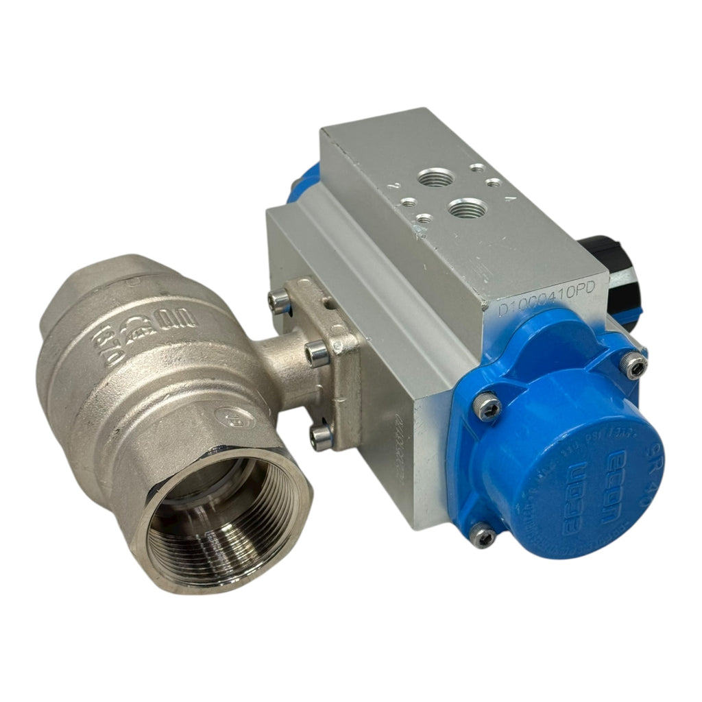 Econ Fig.7901 Pneumatikaktor Spring Return mit Kugelhahn DN40 PN25 MSS58