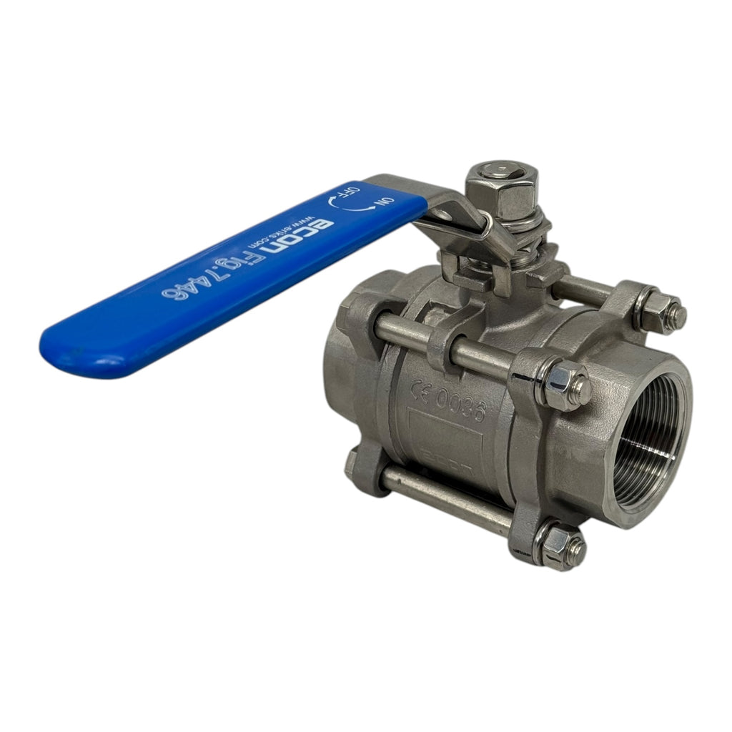 Econ Kugelhahn DN40 1½” 3-teilig Edelstahl PN69 1000 WOG Innengewinde