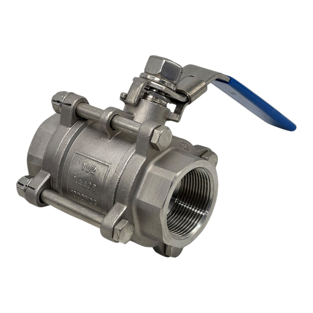 Econ Kugelhahn DN40 1½” 3-teilig Edelstahl PN69 1000 WOG Innengewinde
