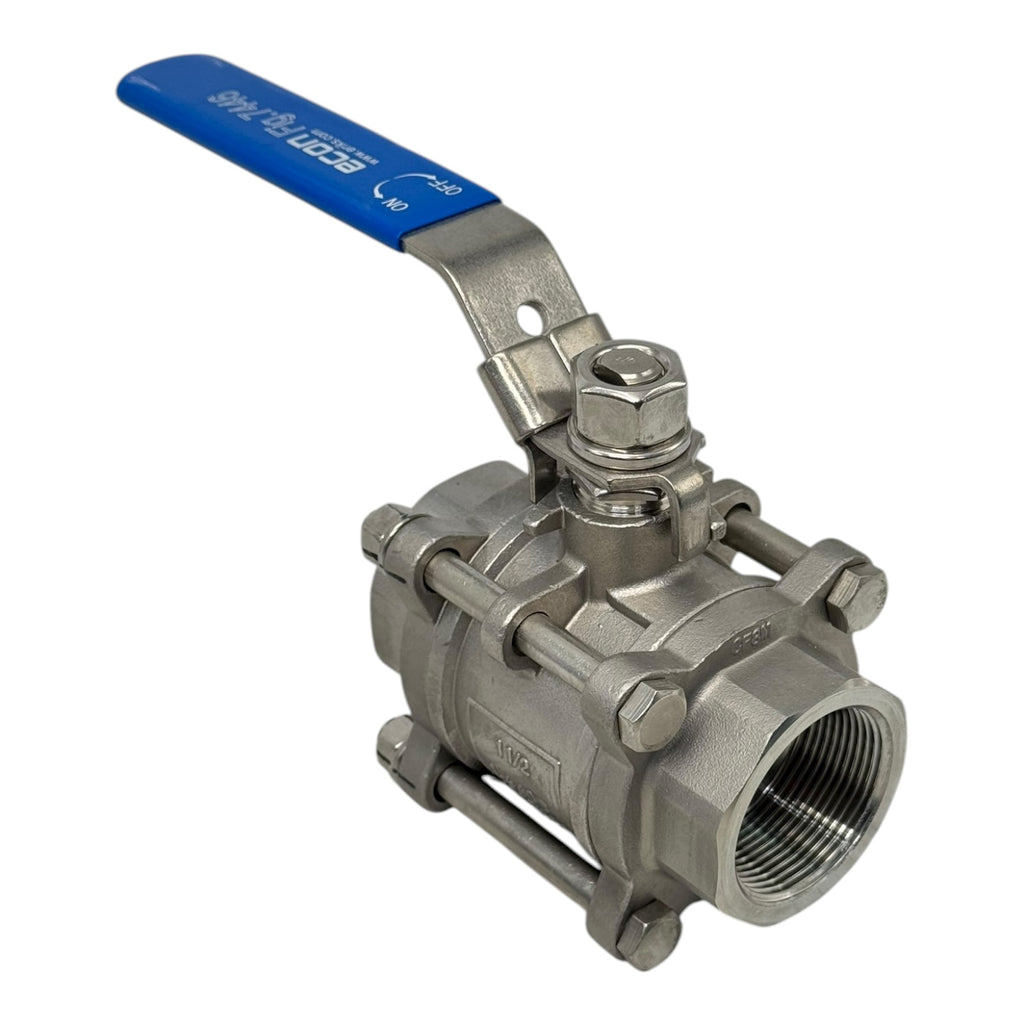 Econ Kugelhahn DN40 1½” 3-teilig Edelstahl PN69 1000 WOG Innengewinde