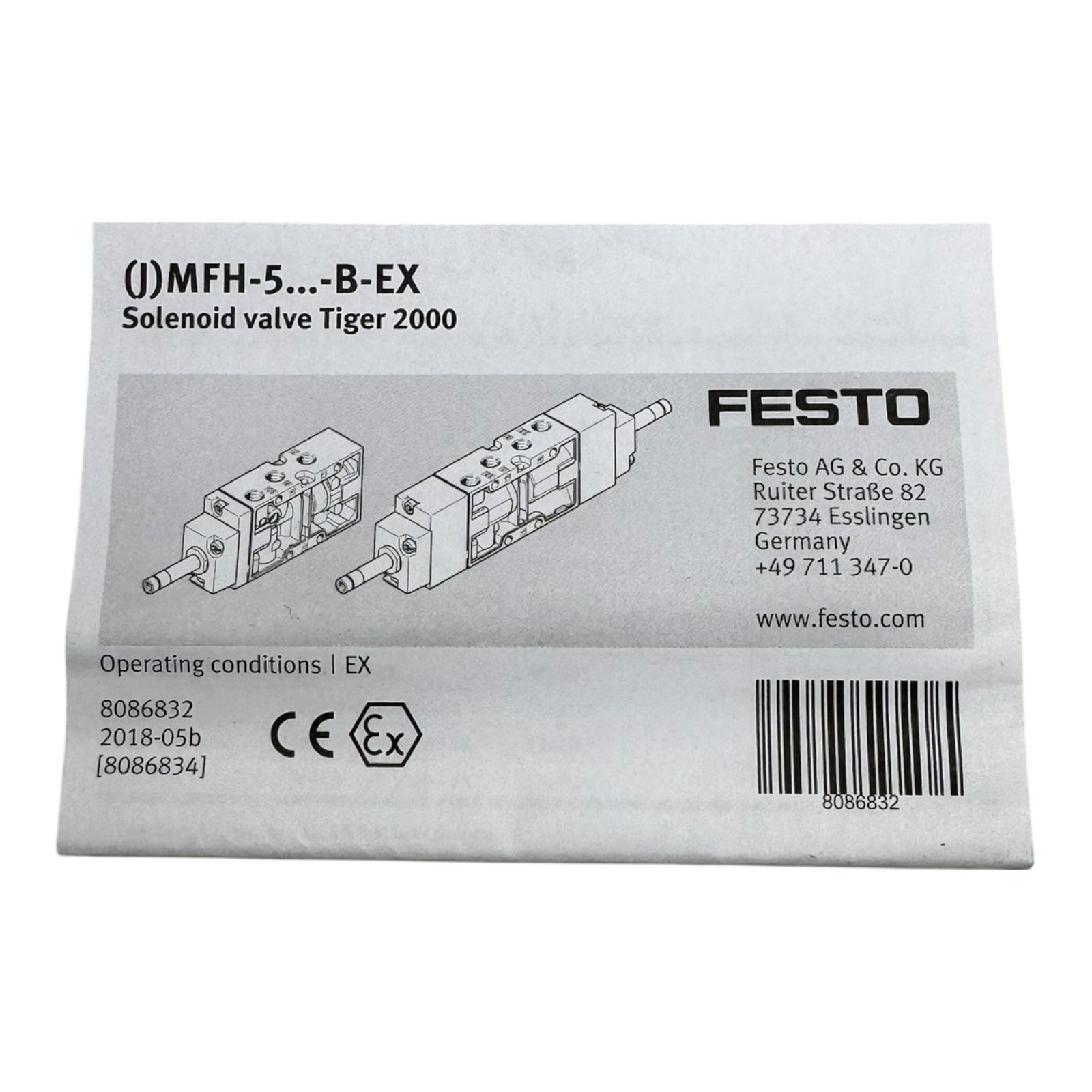 Festo MFH-5-1/4-B-EX Magnetventil 535919 5/2-Wege Ex-Schutz 2–10 bar 1/4”