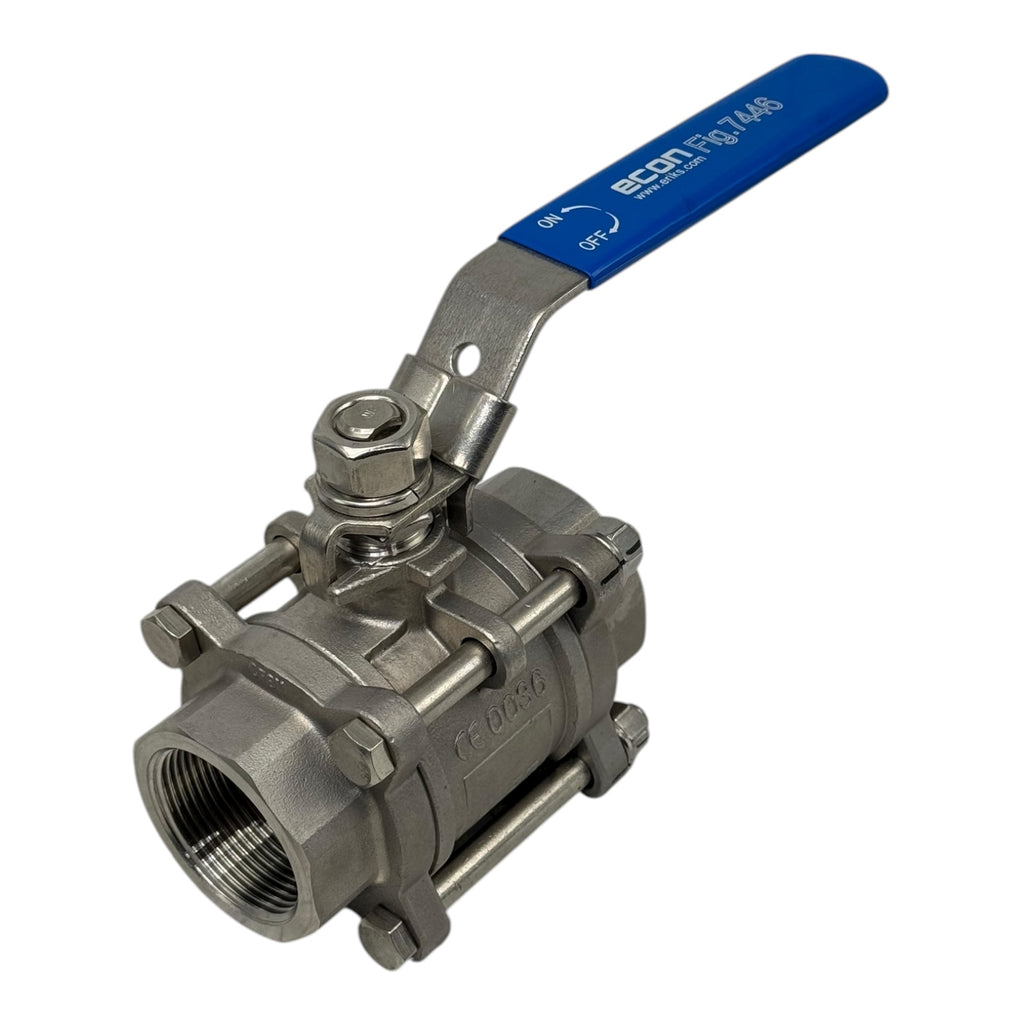 Econ Kugelhahn DN40 1½” 3-teilig Edelstahl PN69 1000 WOG Innengewinde