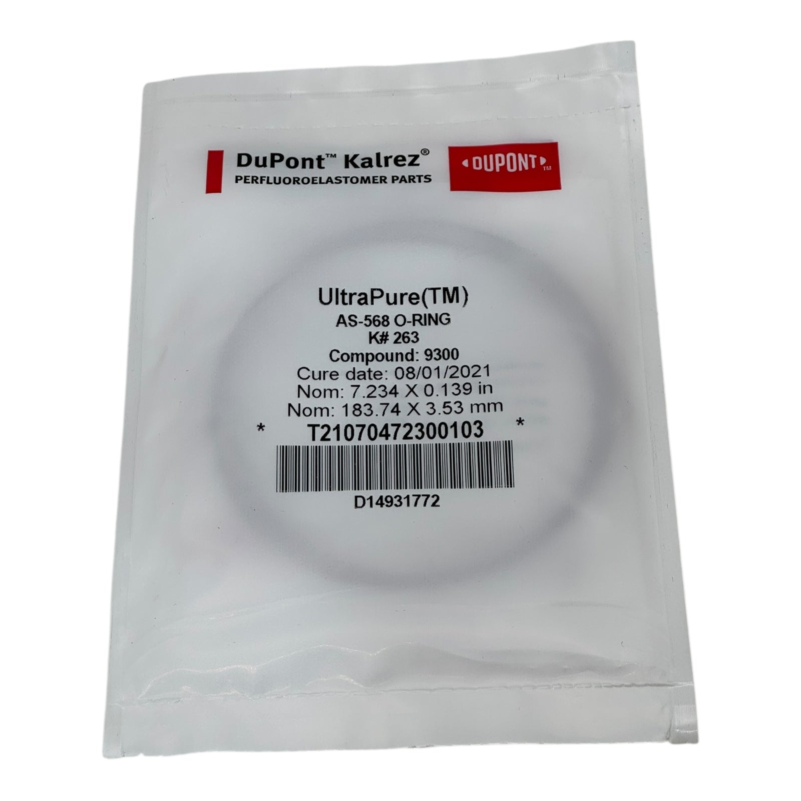 DuPont Kalrez 9300 UltraPure O-Ring K263 183.74x3.53 mm Perfluorelastomer