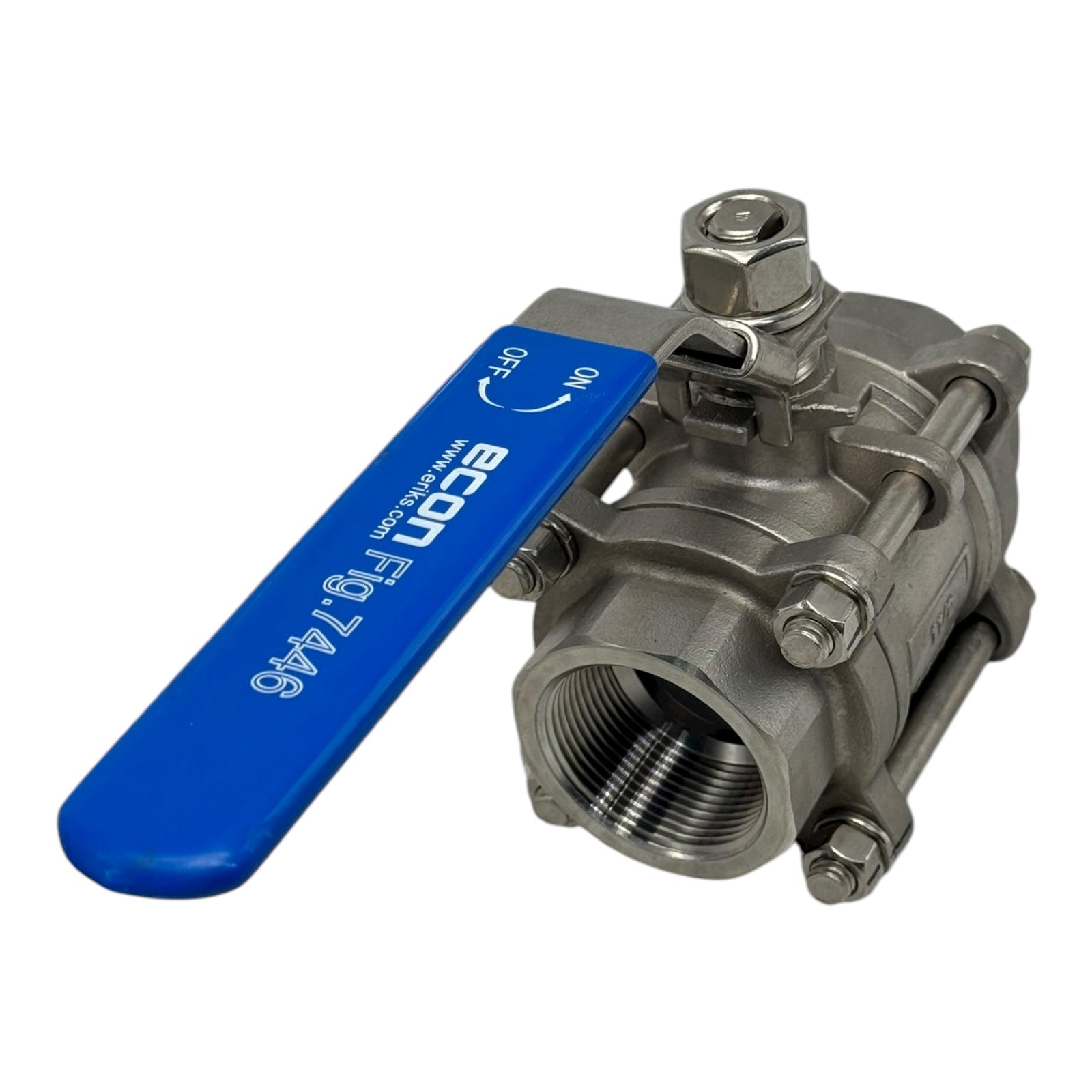 Econ Kugelhahn DN40 1½” 3-teilig Edelstahl PN69 1000 WOG Innengewinde