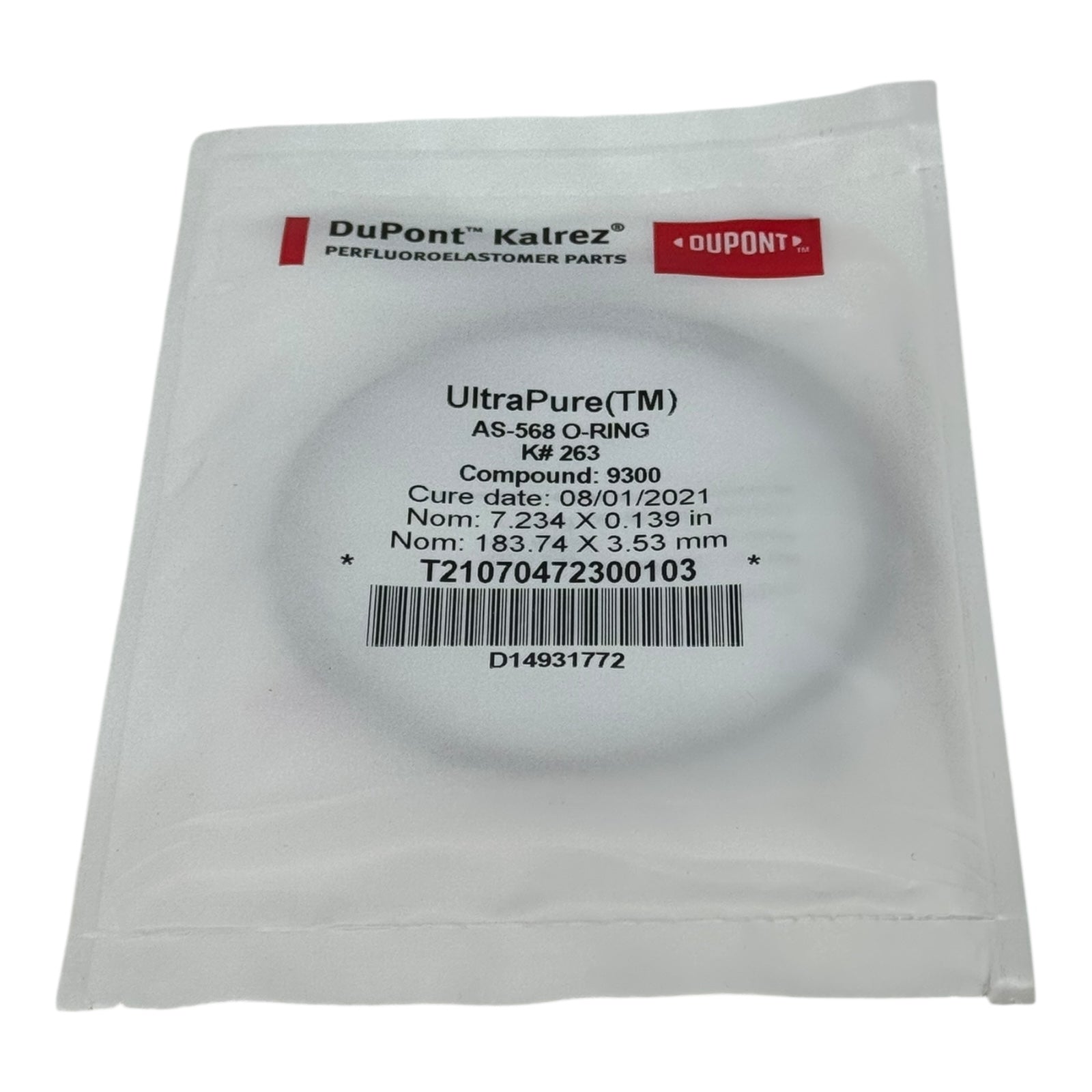 DuPont Kalrez 9300 UltraPure O-Ring K263 183.74x3.53 mm Perfluorelastomer