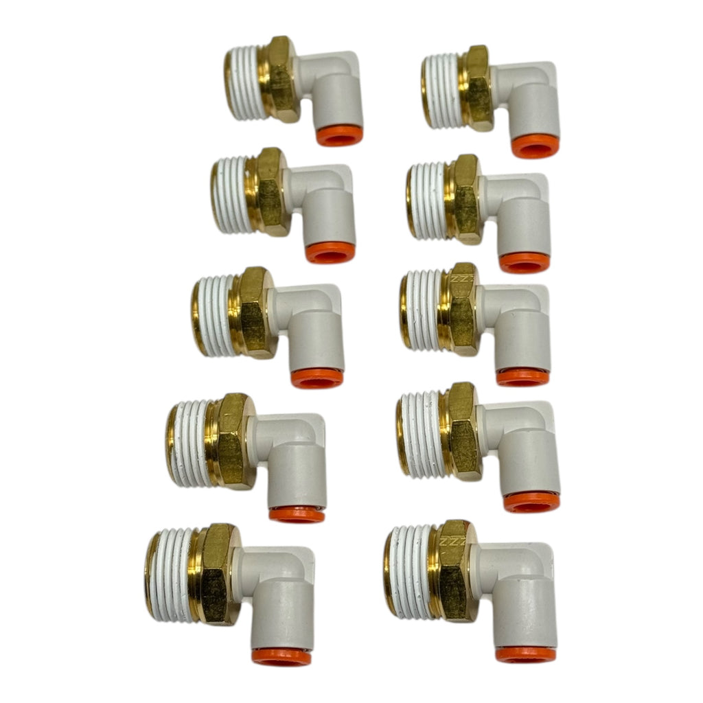 10x SMC KQ2L07-36AS Winkelstecker 7 mm–R3/8” Pneumatik Fitting