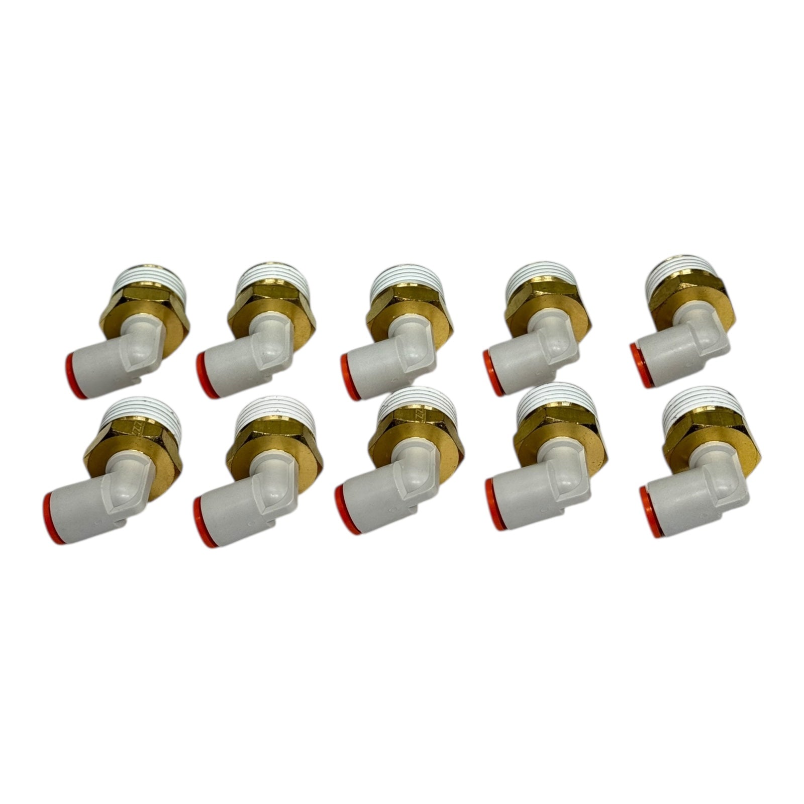 10x SMC KQ2L07-36AS Winkelstecker 7 mm–R3/8” Pneumatik Fitting