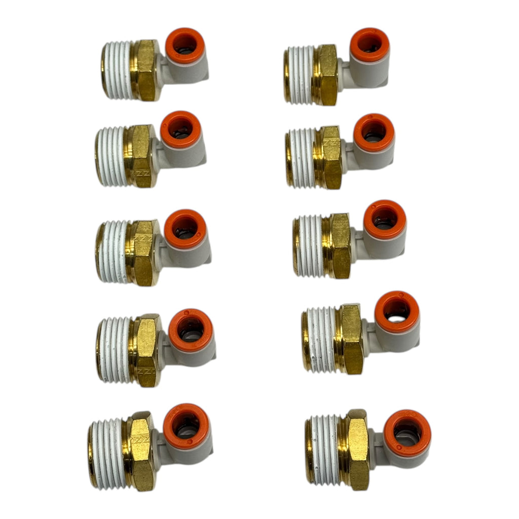 10x SMC KQ2L07-36AS Winkelstecker 7 mm–R3/8” Pneumatik Fitting