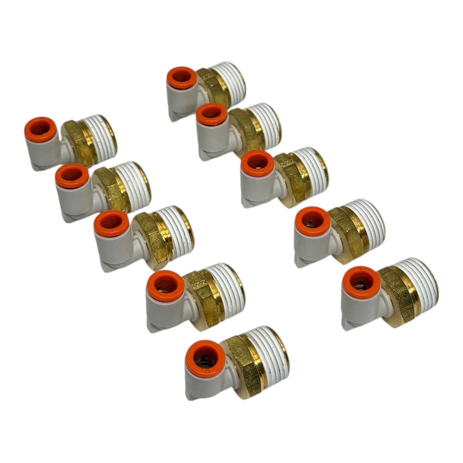 10x SMC KQ2L07-36AS Winkelstecker 7 mm–R3/8” Pneumatik Fitting