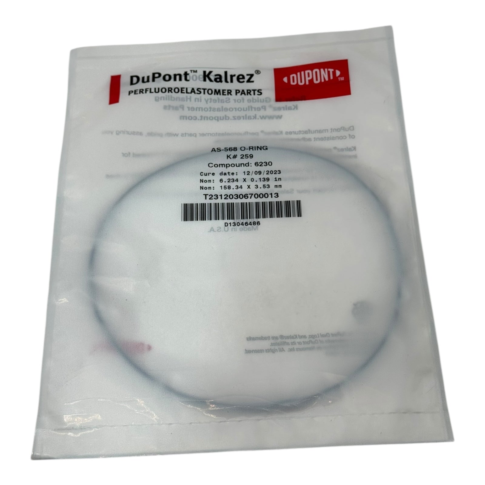 DuPont Kalrez 6230 O-Ring K259 158.34x3.53 mm Perfluorelastomer FFKM