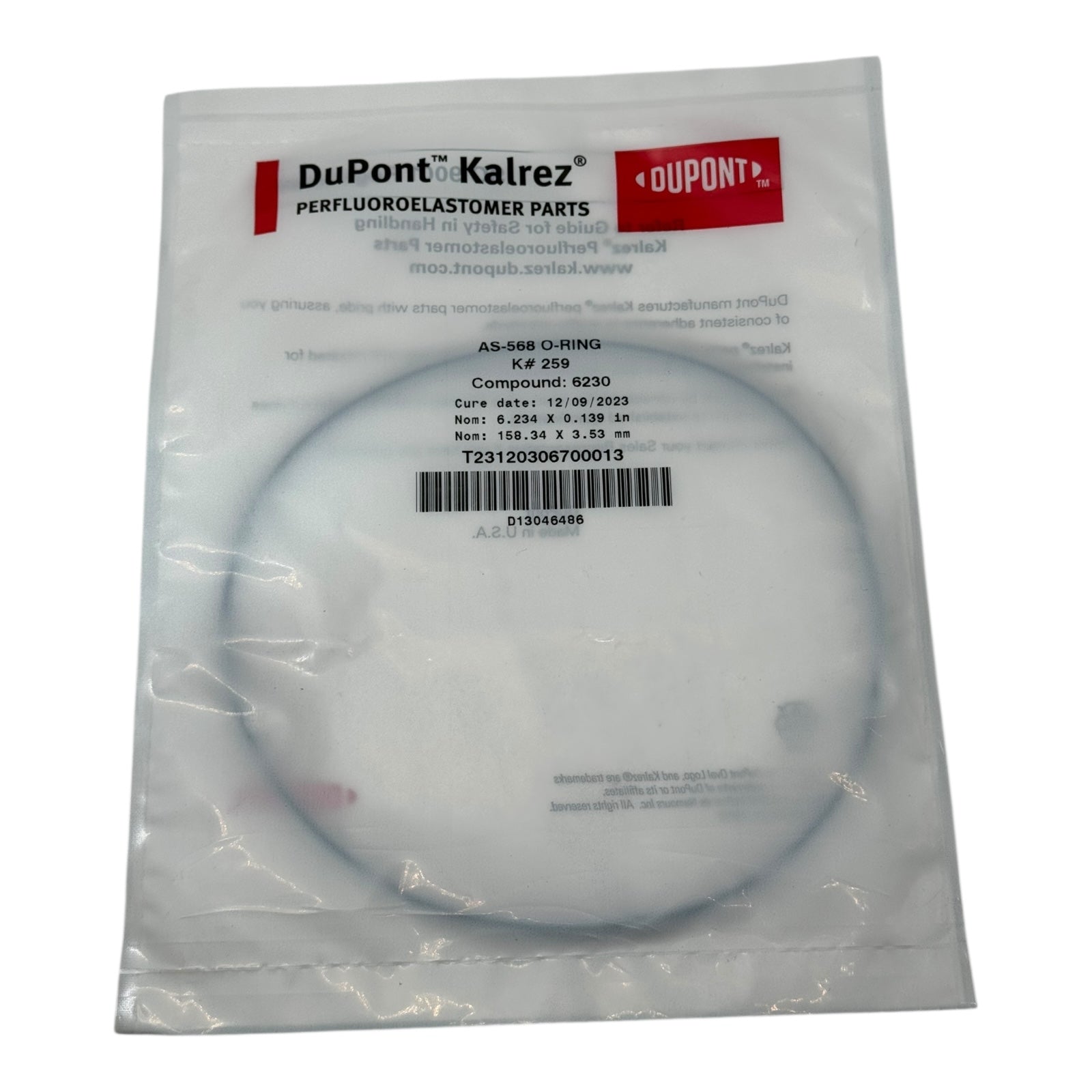 DuPont Kalrez 6230 O-Ring K259 158.34x3.53 mm Perfluorelastomer FFKM