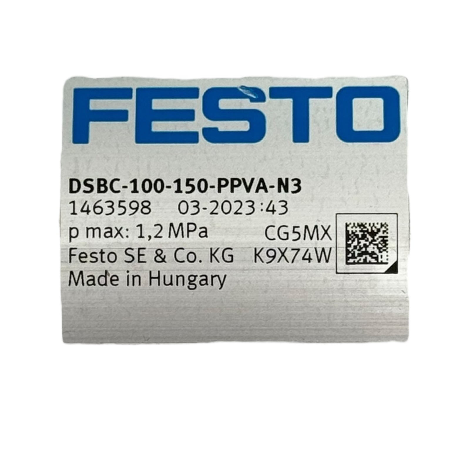 Festo DSBC-100-150-PPVA-N3 Pneumatikzylinder Ø100mm Hub 150mm G1/2