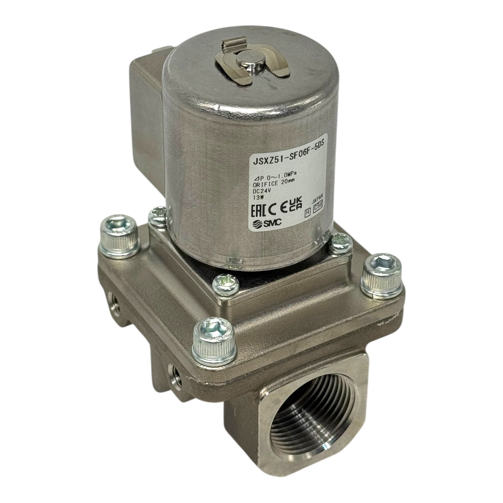 SMC JSXZ51-SF06F-5DS Magnetventil DC24V G3/4 20mm Edelstahl 1,0MPa 13W